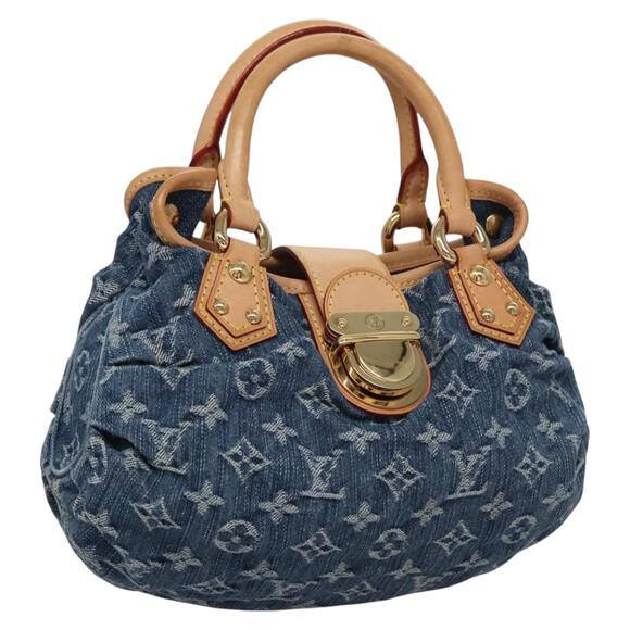 LOUIS VUITTON Monogram Denim Preity Hand Bag Blue M95020 - Picture 1 of 16